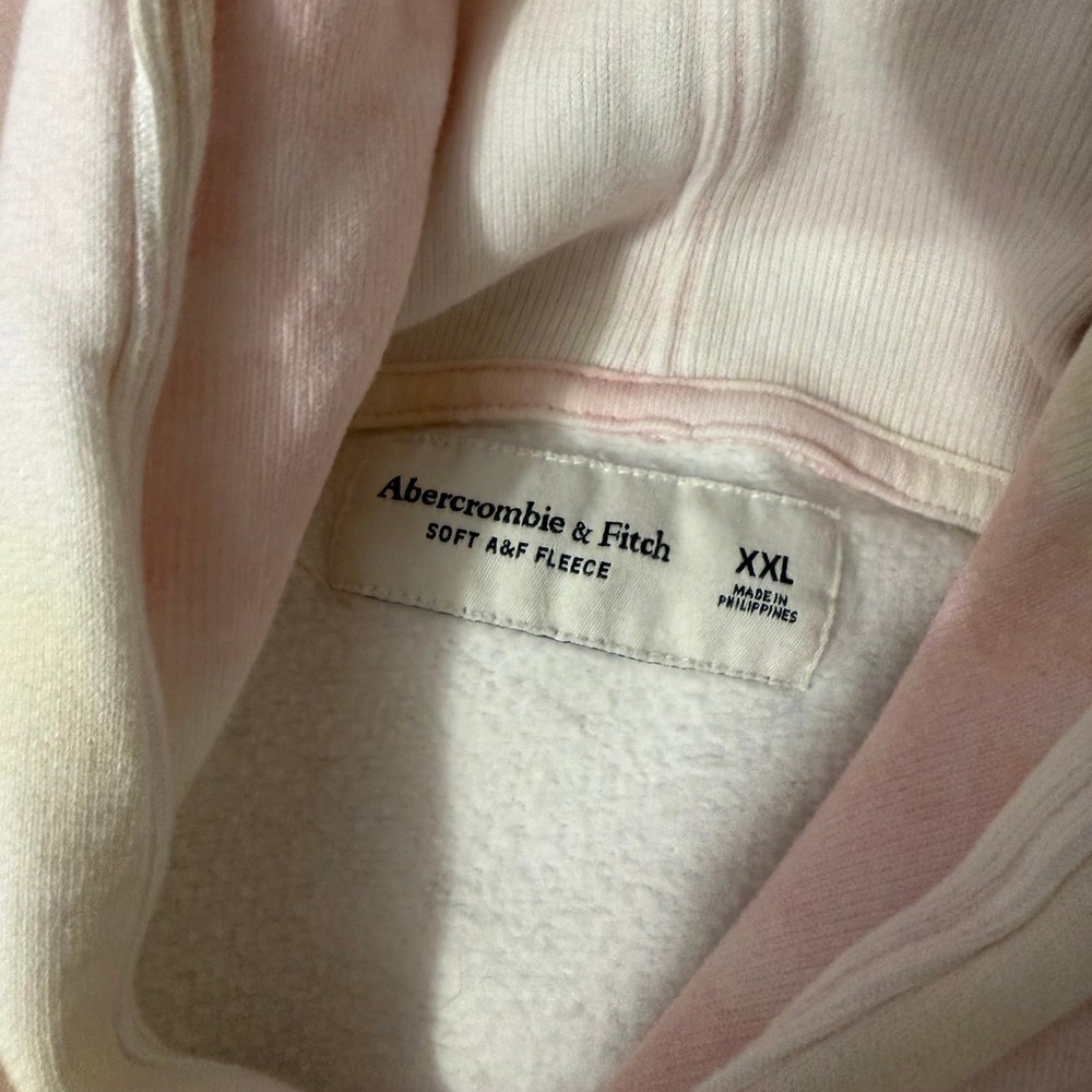 Men's Abercrombie and fitch soft af fleece tie dye pink hoodie size xxl - Picture 4 of 10